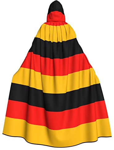 Umhang mit Deutschland-Flagge, für Damen und Herren, mit Kapuze, Cosplay-Kostüme, Umhang, 185 cm