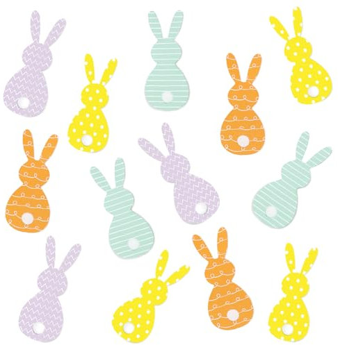 COLOFALLA 100 Stück Hasen Konfetti Ostern Deko Häschen Streu Deko Konfetti Basteln Ostern Deko Tischdeko DIY Handwerk Ostern Geschenke Osterhasen Frohe Ostern Kaninchen