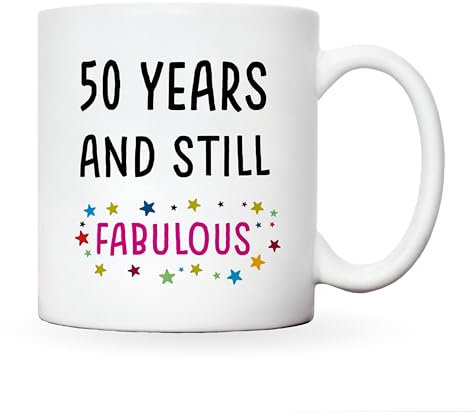 Manta Makes Cupid Stunt 50th Birthday Gifts for Women or Men, Keepsake Mug with Fun Design, Ideal for 50th Birthday Gifts Men, Gifts 50th Year Old (Fabulous)