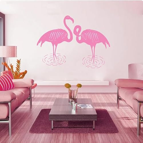 Wandtattoo Rosa Vogelschwarm Natur Wandaufkleber Wohnkultur Schlafzimmer Dekoration Aufkleber Wandbild,Rosa,58x42cm