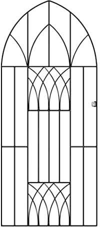 Abbey Modern Tall Bow Top Metal Garden Gate 1950mm High Wrought Iron Style Pedestrian Entrance (991mm Gap x 1988mm High ABZP43)