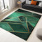 Teppich Gold Grün Supersoft Kurzflor-Teppich 160 x 230 cm Bedruckter für Wohnzimmer Schlafzimmer Jugendzimmer Badezimmer Esszimmer Dekor Waschbar Teppiche Abstrakt Geometrisch Linien