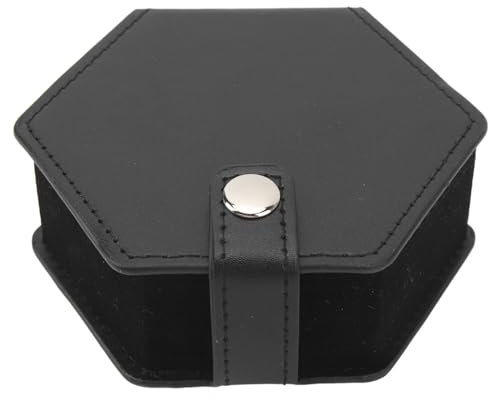 Würfelbox, Hex-Würfelbox, Aufbewahrungsbox mit PU-Leder, Schwamm-Würfeltablett, Multifunktional für Reisen, Schwarz Hex
