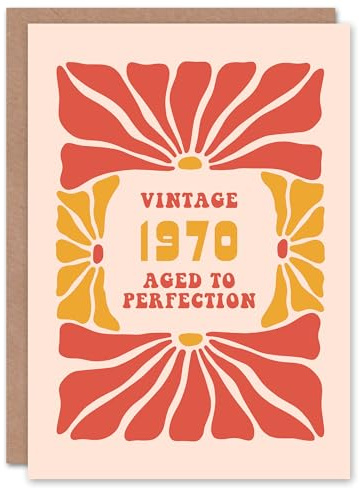 Artery8 Personalised Vintage Retro For Her Flower 60s Born 1970 Aged 55 Years Old 55th Birthday Card Mum Gran Wife