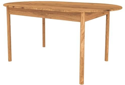 Lomadox Tisch Esstisch oval 160x90 cm, Eiche massiv geölt, Echtholz/Massivholz