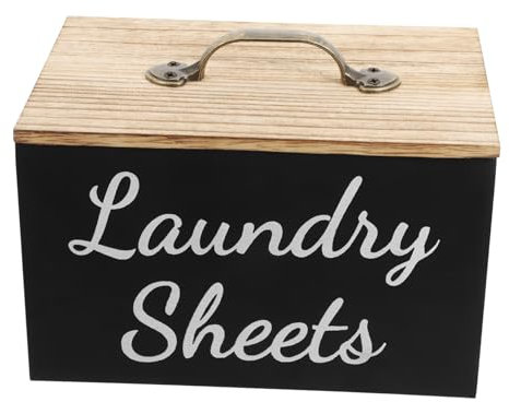 Zerodeko Caja de almacenamiento decorativa para sábanas de lavandería, para suavizantes, contenedor estilo granja para lavandería y