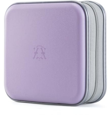 alavisxf xx Custodia per CD, 48 capacità, in plastica rigida, portatile, da viaggio, custodia protettiva per DVD, con cerniera, porta CD da auto, borsa a portafoglio (lavanda, capacità 48)