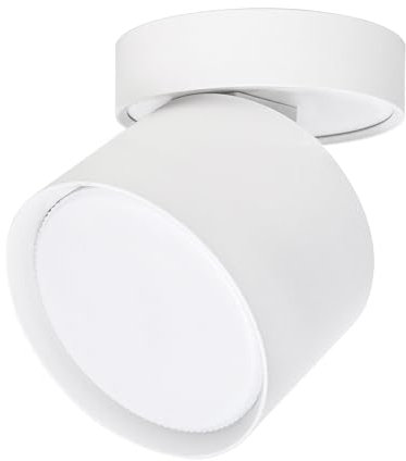 LED Aufbauspot Dimmbar Flach 230V Ø84x90mm Drehbar und Schwenkbar Weiß Matt inkl. 7W GX53 Leuchtmittel Warmweiß 2800K 550LM Aufbaustrahler Deckenspot Aufbauleuchte Wandleuchte