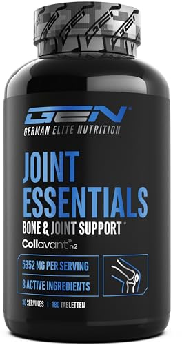GEN GERMAN ELITE NUTRITION Joint Essentials - 180 Tabletten - Laborgeprüft | Gelenk-Supplement: Collavant® N2 Typ-II-Kollagen, Glucosamin, Chondroitin, MSM, Hyaluronsäure, Vitamin C, Cissus & Weihrauch