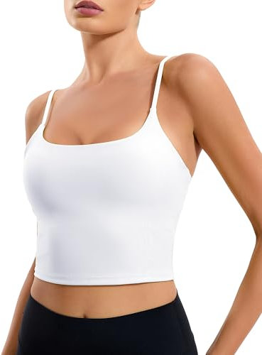 RIOJOY Sport BH Damen, Lycra Sport BH Mit Verstellbaren Trägern, Herausnehmbare Einlagen, Crop Tops, Tank Top Mit Integriertem BHS