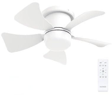 Mini ventilador de techo Oristán con luz LED regulable y mando a distancia () color blanco