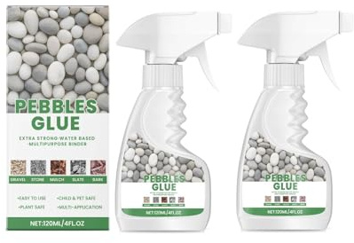 Pebbleglue - Water-Based Stone & Pebble Binder, Waterbased Binder for Gravel Stones And Mulch On Pots, Borders, Patios & Garden Paths For Gardens, Paths & Landscaping (2Pc)