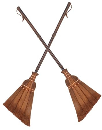 KONTONTY 2pièces Jouet De Nettoyage Pour Garçon Fille Petits Balais Paille Naturelle Avec Manche Balai De Nettoyage Pour Tout-petits à Poussière Pour Garçon Fille Kit De De Jeux