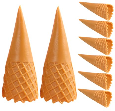 PERSELOSO 8stücke Teiliges Miniatur Eiswaffeln Aus Langlebigem PVC Realistische Eistüten Modelle Für DIY Haarschmuck Basteln Flexibles Pflegeleichtes Für Eisdiele Sandkasten