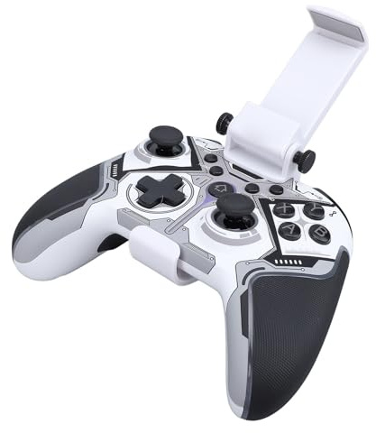 Vvikizy Controller da Gioco RGB Wireless con Trigger Joystick Effetto Hall per PC Tablet IOS, Batteria da 500 MAh (Nera)