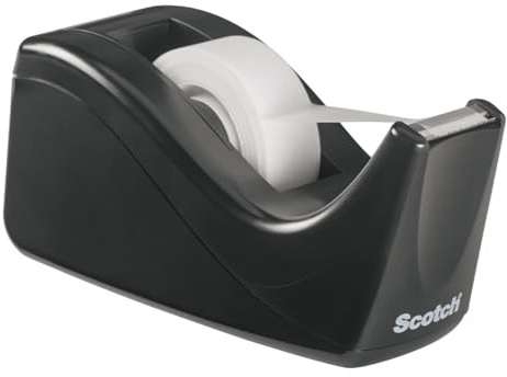 Scotch Desktop Tape Dispenser, Black Two-Tone, 1 Dispenser/Pack (C60-BK)