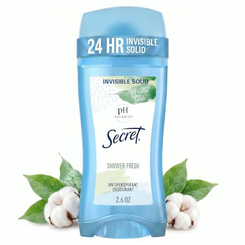 Secret Antitranspirant und Deodorant für Frauen, pH-neutral Invisible Solide, Dusche Frischer Geruch, 2,6 Oz