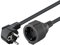 Goobay 93095 Gewinkeltes Strom Verlängerungskabel / Schutzkontakt Stecker 250V Schutzkontakt 10 Meter Stromkabel Verlängerung für Innenbereich / Schwarz / 10m