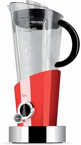 BUGATTI, Vela Evolution, Frullatore Elettrico per Frullati e Smoothie, Funzione Tritaghiaccio Inclusa, 4 velocità, Capacità 1.5 litri, 500 W, Design Innovativo (Rosso)