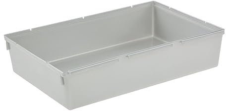 keeeper Recipiente organizador, Combinable con otros recipientes, Plástico resistente (PP), 23 x 15 x 5 cm, Pepe, Plateado