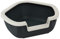 Ferplast Ecktoilette für Katzen offene Katzentoilette DAMA Eckkatzentoilette, widerstandsfähiger Kunststoff, abnehmbarer Rahmen, 57,5 x 51,5 x H 22 cm schwarz