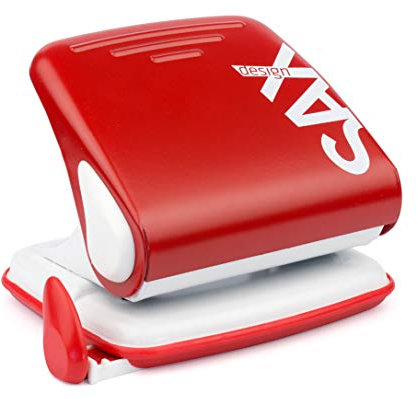 SAX Locher 418 | 30 Blatt | mit Anschlagschiene (Rot)
