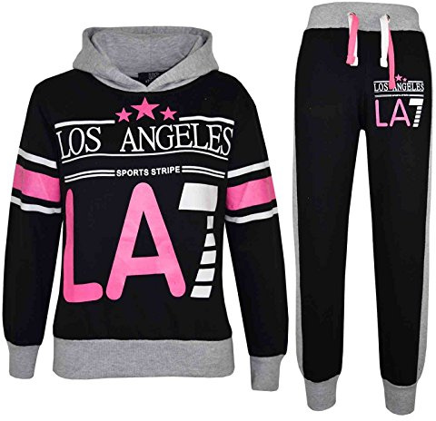 Kids LA7 Tracksuit Two Colour Set Hoodie & Jogger Sweatpants Girls Boys Age 5-13