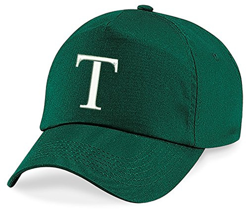4sold Children School Embroidered Cap Kids Hat Alphabet A-Z Bottle Green