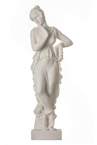 BeautifulGreekStatues Persephone Göttin der Unterwelt Frühlingszeit Blumen & Vegetation Statue 24,9 cm Alabastergrün