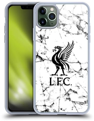 Head Case Designs Officially Licensed Liverpool Football Club Black Liver Bird Marble Gel Case [Military Grade Protection] Compatible with Apple iPhone 11 Pro Max and Compatible with MagSafe