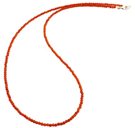 Karneol Kette feingeschliffen Orange Facettierte Collier