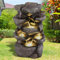 AMUR Gartenbrunnen Zierbrunnen Zimmerbrunnen Springbrunnen Brunnen 230V Wasserfall Wasserspiel für Garten, Gartenteich, Terrasse