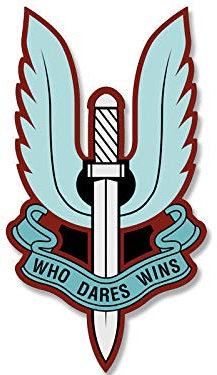 Sticker-Designs 10cm! Klebe-Folie Wetterfest Made-IN-Germany British Army Special Forces SAS WHO Dares WINS Blue UV&Waschanlagenfest Auto-Aufkleber Profi-Qualität! F820