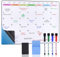 POPRUN 60×40cm Whiteboard Family Calendar Monthly Planner for Wall,Self Adhesive Dry Erase Board Sheets Stick on Any Smooth Surface,Reusable Weekly Meal Planner Board Family Organiser Monday to Sunday
