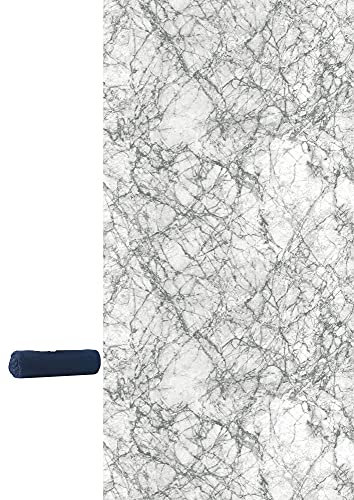 Grund Duschvorhang Anti-Schimmel, Wasserdicht Vorhang an Badewanne, 100% Textile, MARMOR, Duschvorhang 80x200 cm, Grau