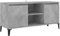 vidaXL TV Schrank mit Metallbeinen Lowboard Sideboard Fernsehschrank Fernsehtisch TV Möbel Tisch Board HiFi-Schrank Betongrau 103,5x35x50cm
