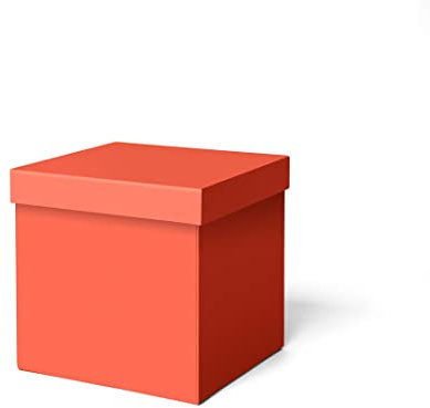 ilo - Aufbewahrungsbox mit Deckel cm 25x25 H.25 - Aufbewahrungskorb für Büro, Kleidung, Bettwäsche, Decken, Spielzeug, Bücher - Soft Touch Orange Überzug - Recycelbar und in Italien Hergestellt