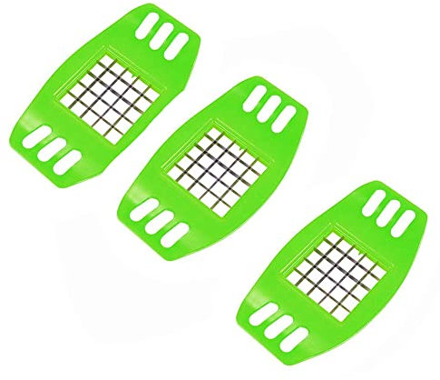 3PCS Potatoes Cutter Potatoes Fruit Vegetable Cutter Chipper Manual French Fry Cutter with Stainless Steel Blade(Green)