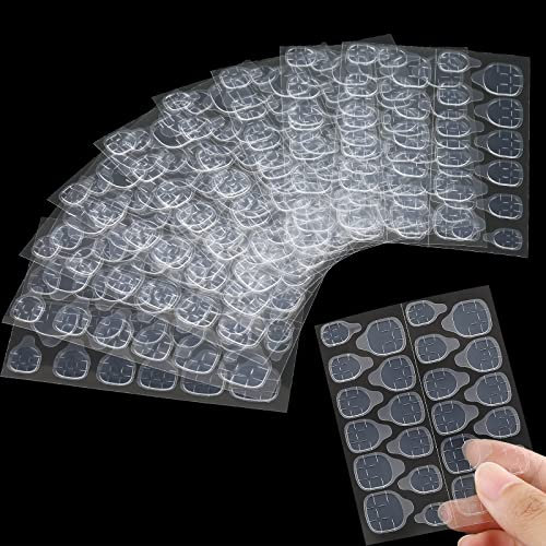 Nagelkleber Aufkleber Transparent,15 Blatt /360 Stück Klebenägel Fingernägel, Doppelseitiges Gelee Nagel Klebepads Nagelkleber Falsche Nägel Klebeband Aufkleber für Nagelstudio Künstliche Fingernägel