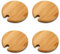 RESOYE Lot de 4 couvercles en bois avec trou pour cuillère, couvercle en bambou naturel, couvercle décoratif en bambou (diamètre intérieur 74 mm)