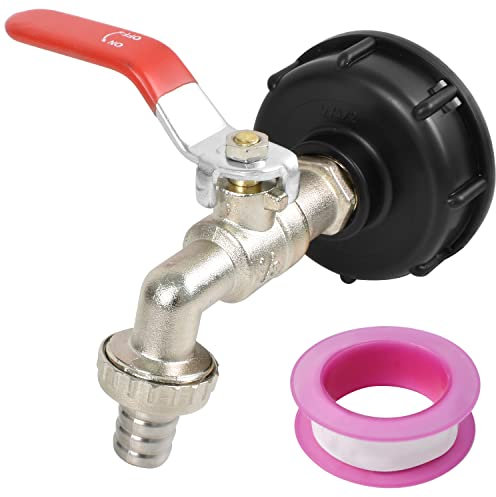 Adaptateur de Réservoir IBC en Laiton Connecteur à Filetage 1/2 Raccord Cuve Eau S60X6 1000L Recuperateur Eau De Pluie Robinet Jardin pour Jardin Ménage et Industrie