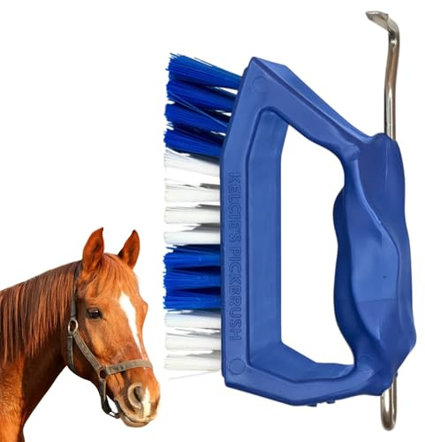 Kelcie's Pick Brush Cleaning Tool - Easy To Use Slip-Proof Grooming Brush For Horses With Great Grip