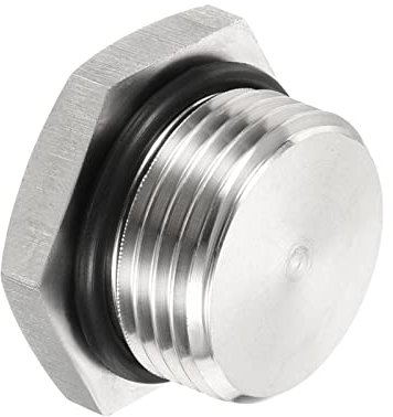 PATIKIL 1 Stück M20x1.5 Stecker Wasserdicht Staubdicht 304 Edelstahl Gewinde Sechskantkopf Sockel Massives Rohr Fitting mit Dichtung Gummi Ring