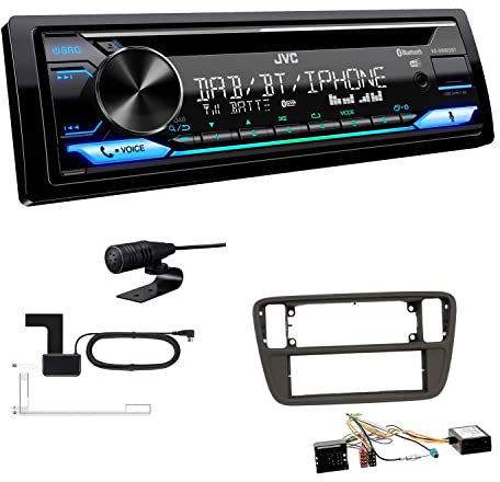 JVC KD-DB922BT 1-DIN Autoradio CD-Receiver Bluetooth DAB+ Digital Radio Einbauset passend für Seat MII ab 2011 schwarz inkl Canbus