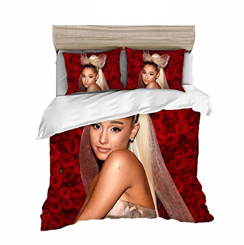 HNSRYLQX Ariana Bettbezug Bettwäsche Set,100% Mikrofaser, Ariana Bettwäsche-Set Weiche Mit Reißverschluss Und Kissenbezüge Für Teens Adult (6,135x200cm)