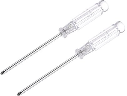 sourcing map Mini Phillips Screwdriver, 3.0mm Cross Head with Clear Handle for Small Appliances, 2 Pcs