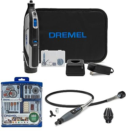 Dremel 8240 12V Lithium-Ion Battery Cordless Rotary Tool with Accessory Bundle (4 Items)