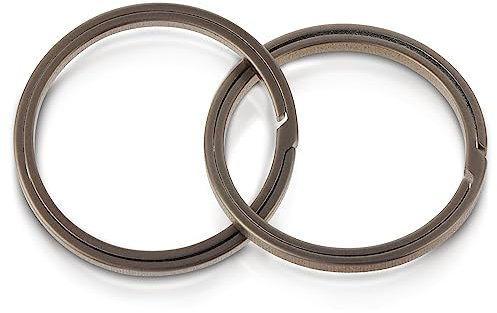 Cobee Schlüsselanhänger aus Titanlegierung, 2 Stück seitlich drückende flache Titan Schlüsselanhänger robuster geteilter Schlüsselanhänger für Karabiner Clip Autoschlüssel (30 mm)