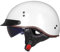 Caschi Cromwell Jet E Demi-Jet Casco Moto A Mezzo Casco Retrò Harley Casco Anticollisione per Scooter Chopper Cruiser DOT/ECE Approvato Uomo Donna con Sgancio Rapido lente Nascosta,White-XL(59~60cm)