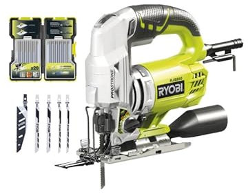 Confezione seghetto alternativo RYOBI RJS850KA5 - 600W - 85mm - set di 5 lame - confezione da 20 lame - legno - metallo